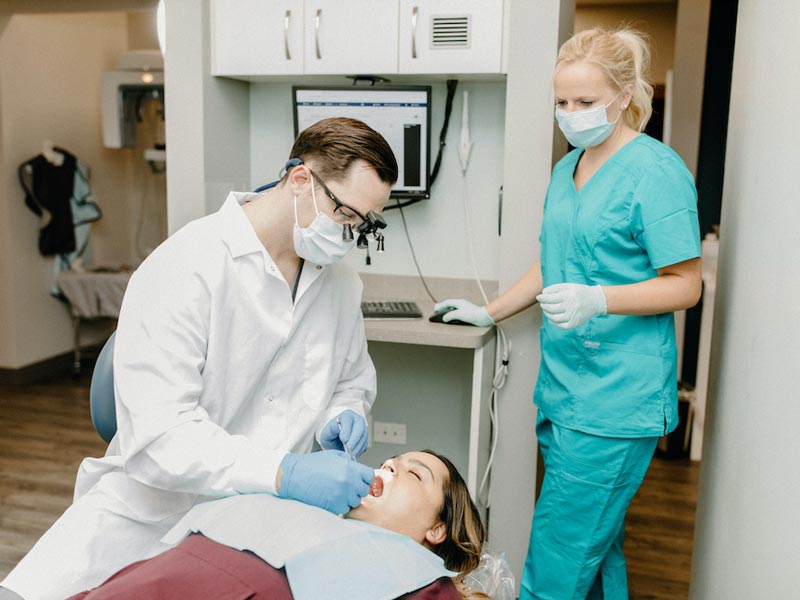 dentist with patient